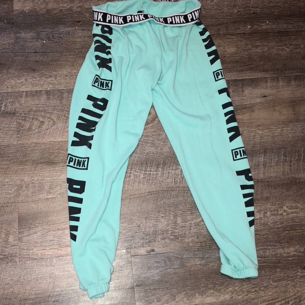 PINK teal sweatpants